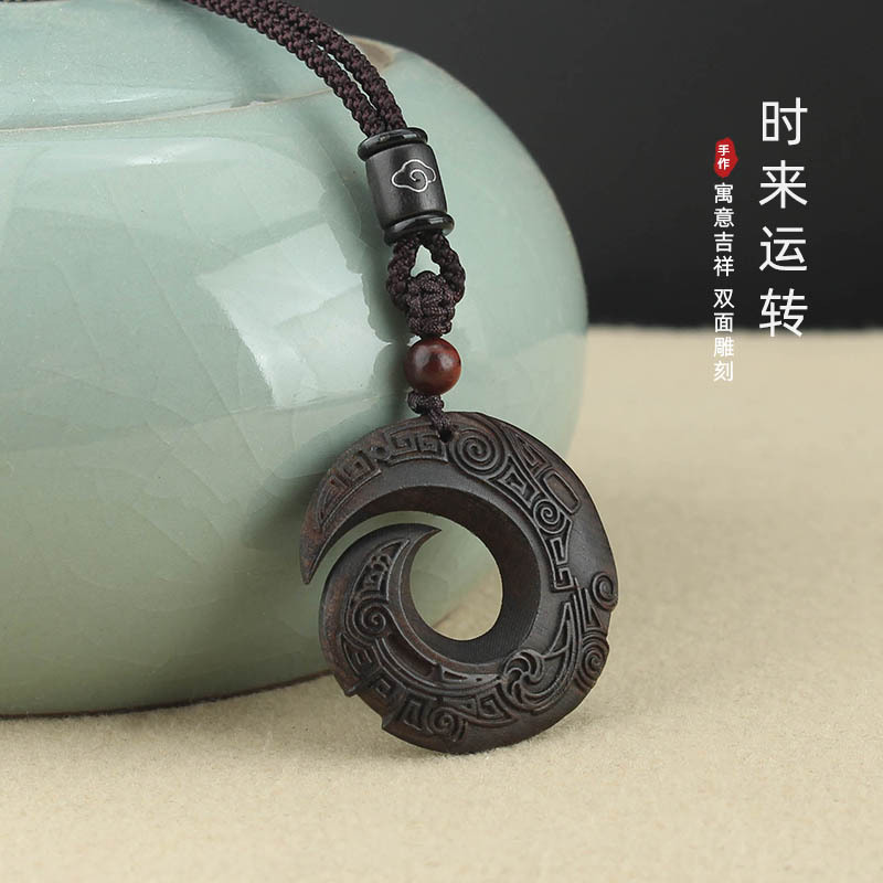 Go Ethnic Fashion - Times come and go, ebony pendant