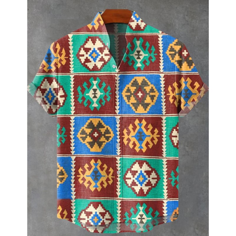 Retro Mens Linen Shirt With Et - Ethnic Wear Men'S Fashion reseña y precio