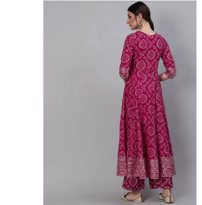 Indian Pure Cotton Rose Red Pr - Salwar Kameez Set reseña y precio