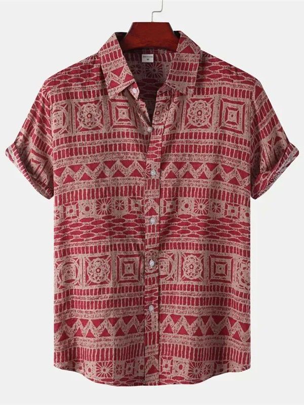 Men's Ethnic Style Short Sleev - Urban Ethnic Fashion reseña y precio