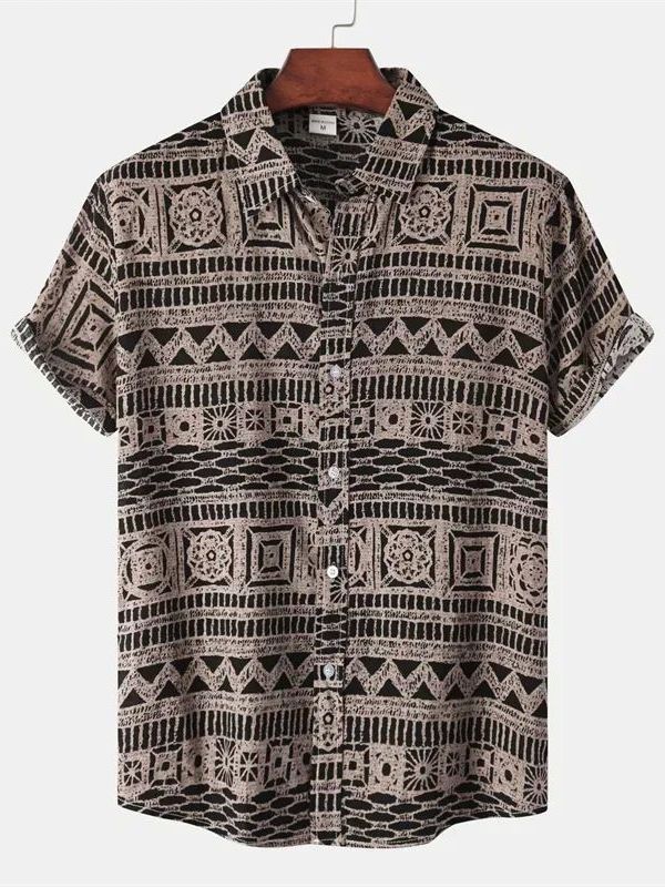 Men's Ethnic Style Short Sleev - Urban Ethnic Fashion reseña y precio