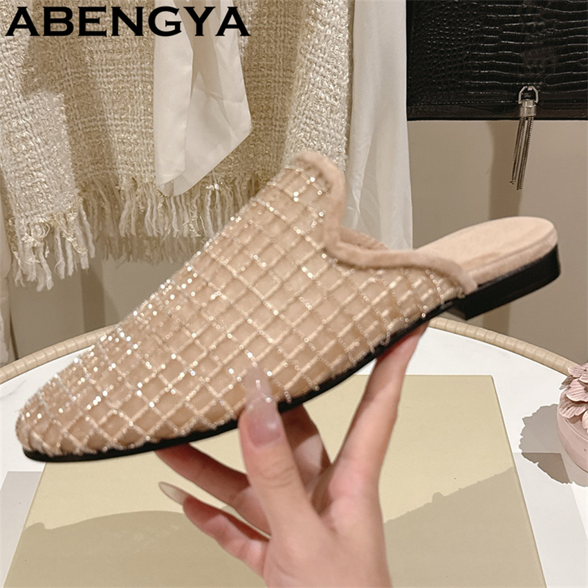 Shiny Lace Mesh Round Toe Flat - Ethnic Fashion Women reseña y precio