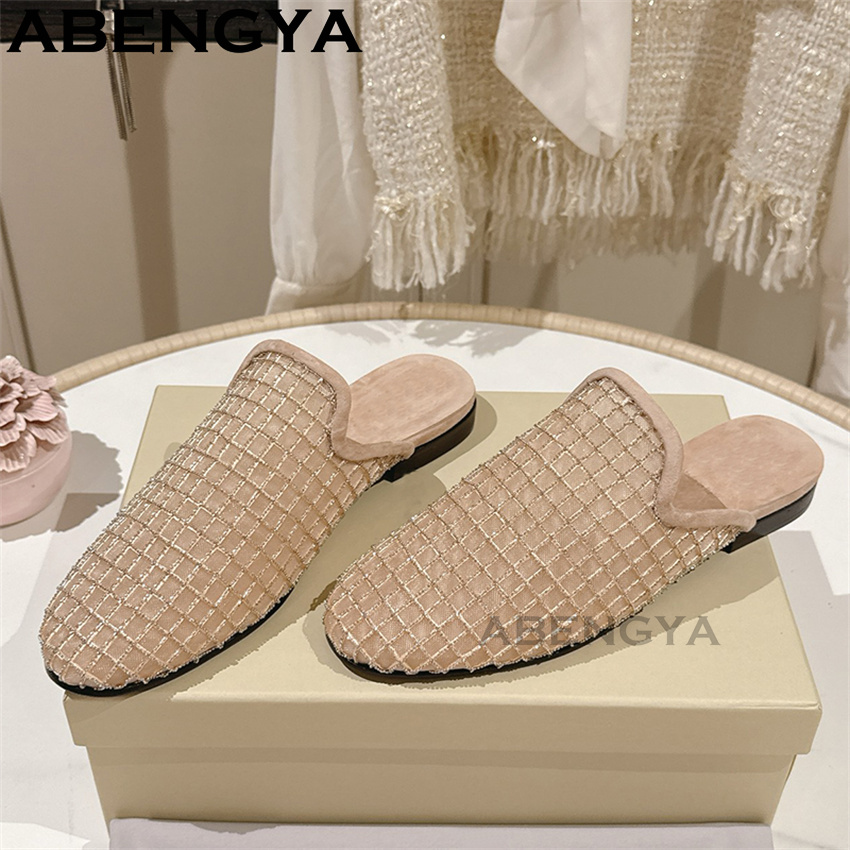 Shiny Lace Mesh Round Toe Flat - Ethnic Fashion Women reseña y precio
