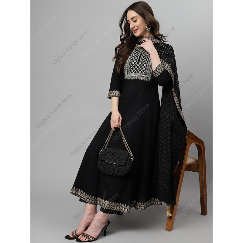 Indian Pakistani Women Black R - Salwar Kameez Set reseña y precio