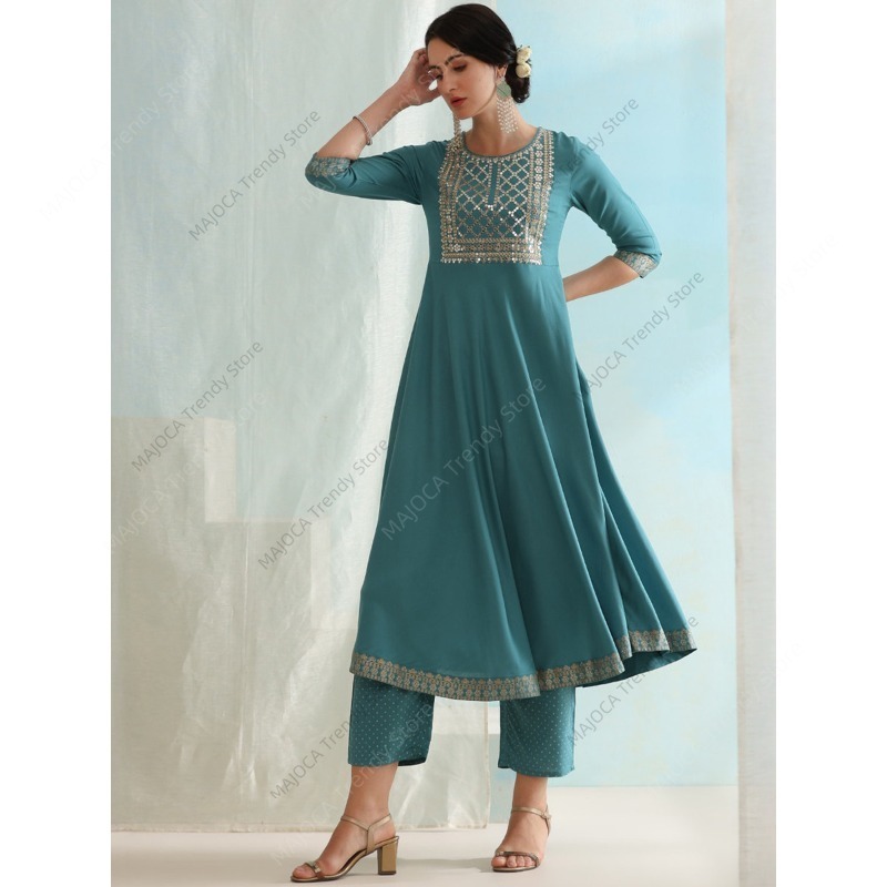 Peacock Blue Indian Women 3 Pi - Salwar Kameez Set reseña y precio