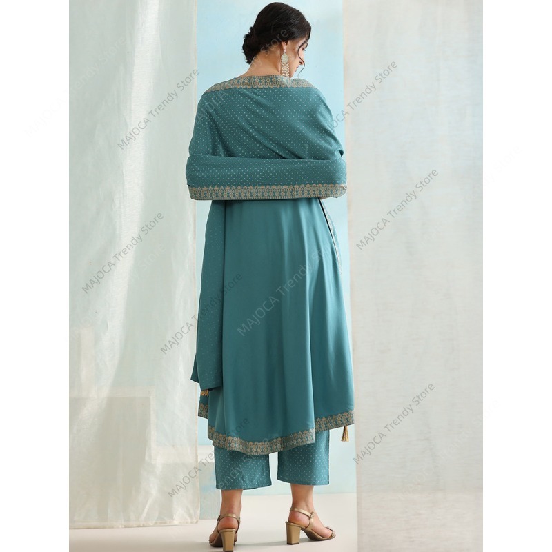 Peacock Blue Indian Women 3 Pi - Salwar Kameez Set reseña y precio