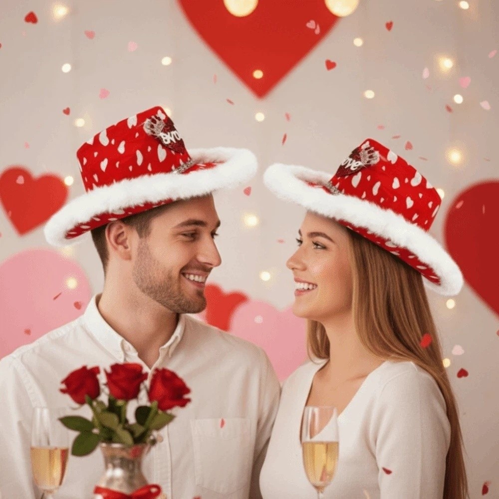 Wide Brim Red Heart Cowboy Cap - Ethnic Day Fashion Show reseña y precio