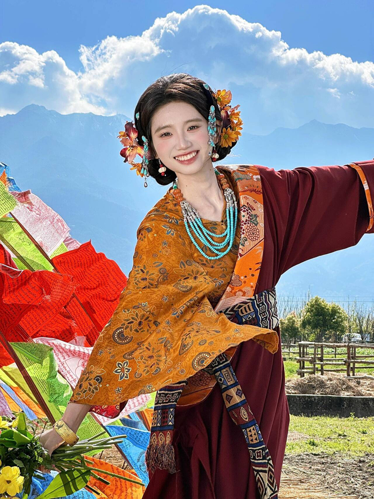 New Style Tibetan Costume Danc - Ethnic Fashion Shoot reseña y precio