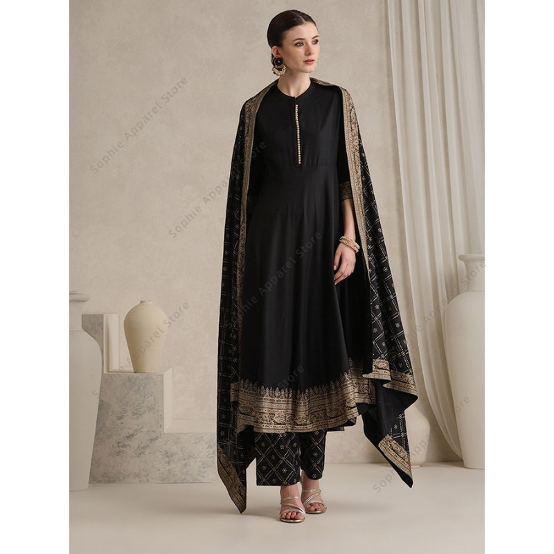 Elegant Black Indian Salwar Ka - Salwar Kameez Set reseña y precio
