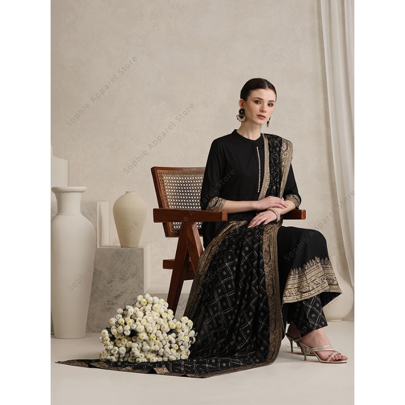 Elegant Black Indian Salwar Ka - Salwar Kameez Set reseña y precio